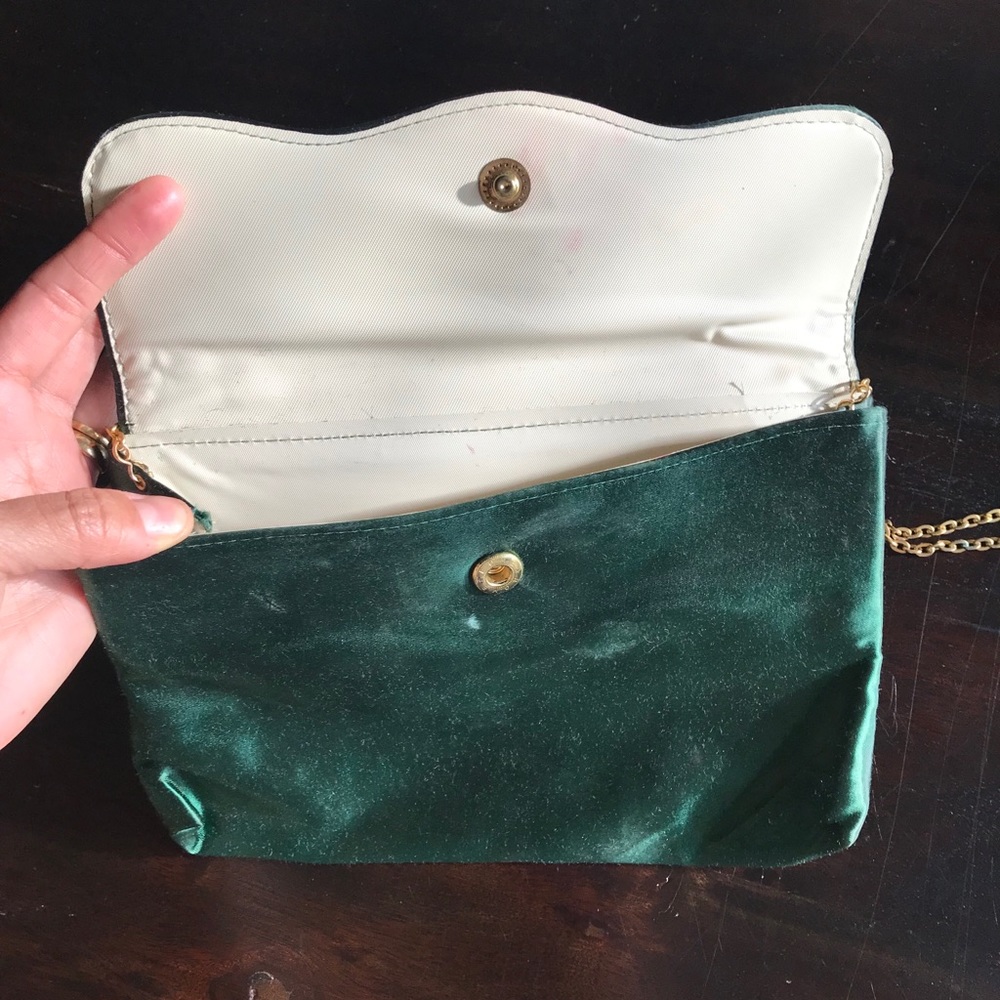 Vintage silk clutch emerald green - Picture 4 of 4